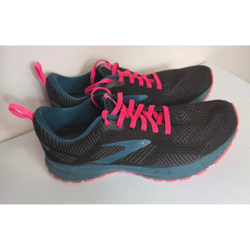 Brooks Athleisure Revel 5 Running Shoes Size 8 Performance Sporty Black Pink